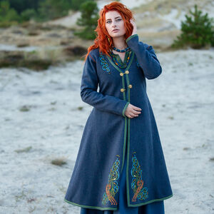 Limited edition Viking coat with embroidery "Hilda the Haughty" felted wool kaftan