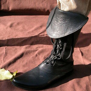 Black Leather Pirate Boots for men