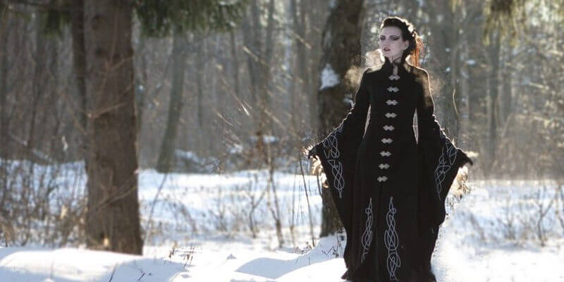 Long wool gothic coat "Blackbird"