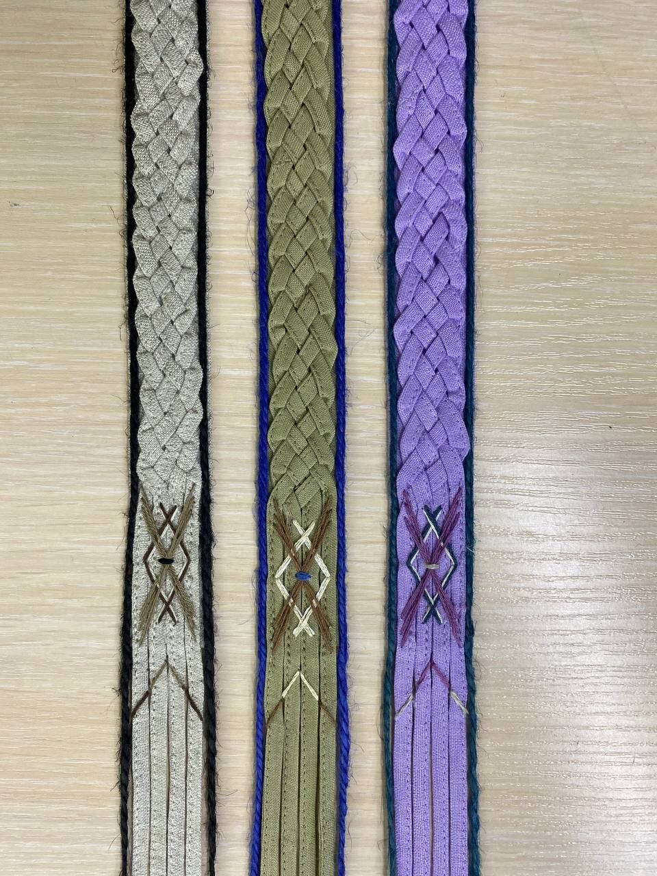 Color options for belt with braiding and embroidery "Fireside Family"