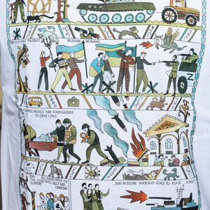 Cotton T-shirt “Tapestry of War”