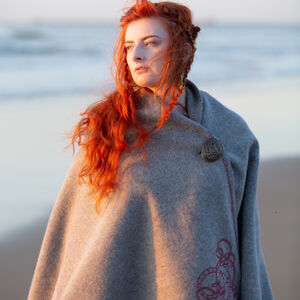 Viking Woolen Cloak with Embroidery "Hilda the Haughty"
